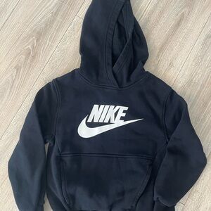 Nike Kids Black Hoodie with White Logo